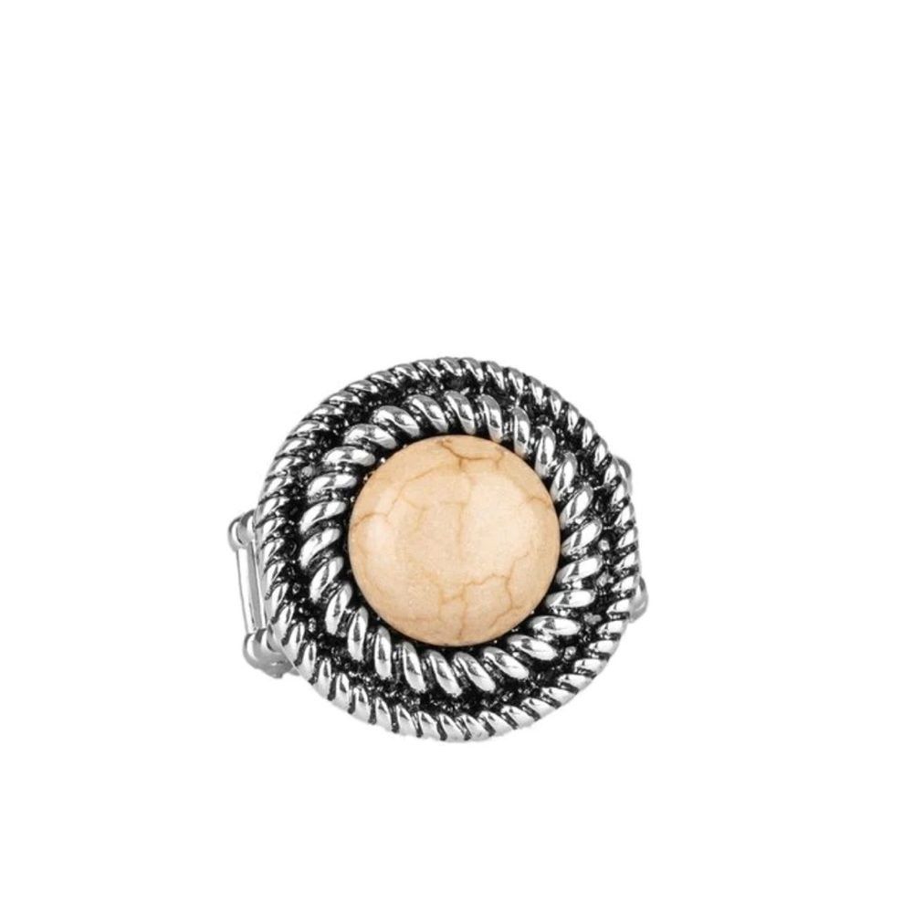 Light Brown Silver Ring